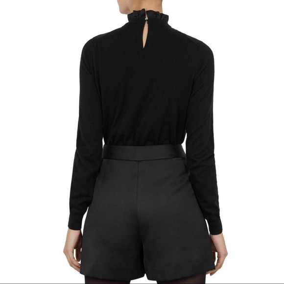 Ted Baker Paygeei Ruffle Lace Pullover Sweater sz 4/L - Picture 2 of 12